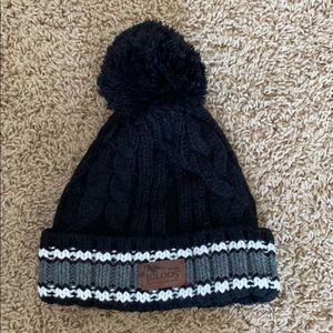 Black Pom Pom Hat